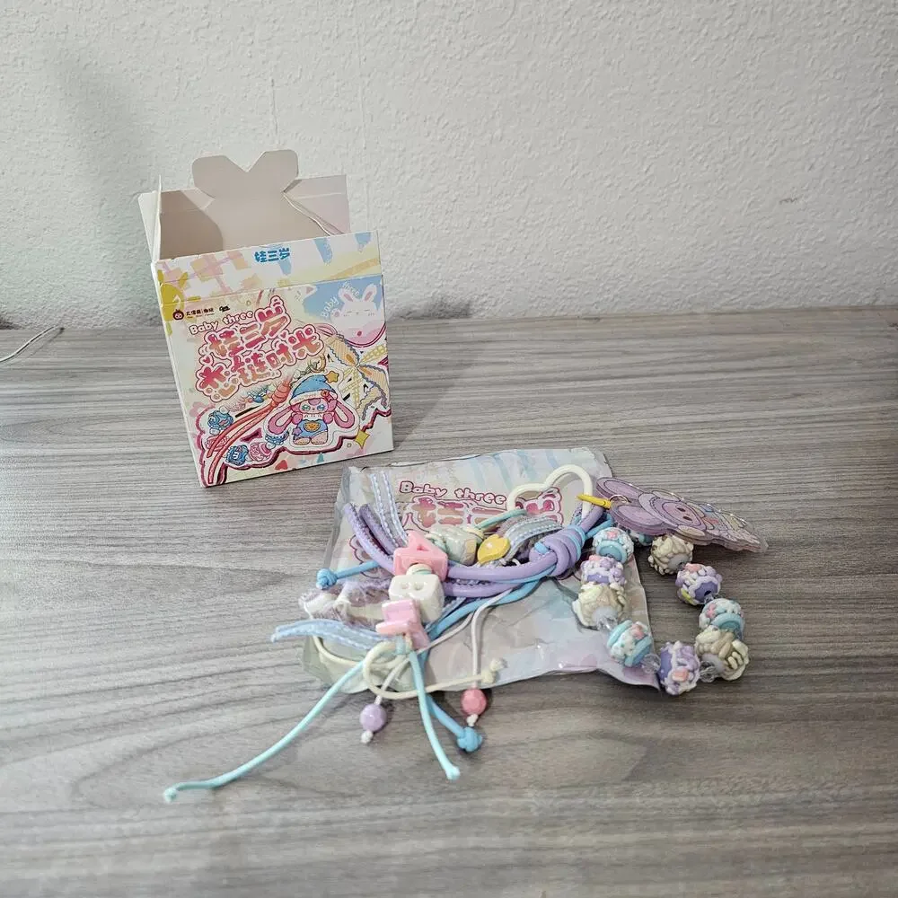 Baby Three Love Chain Time Key Chain Charms Accessories Pastel Blue Purple BABY
